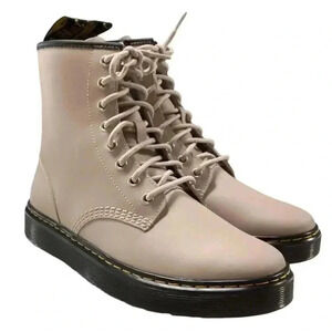 Dr Martens Boots Womens 9 41 Beige Zavala Lace Up Smooth Leather Combat NEW